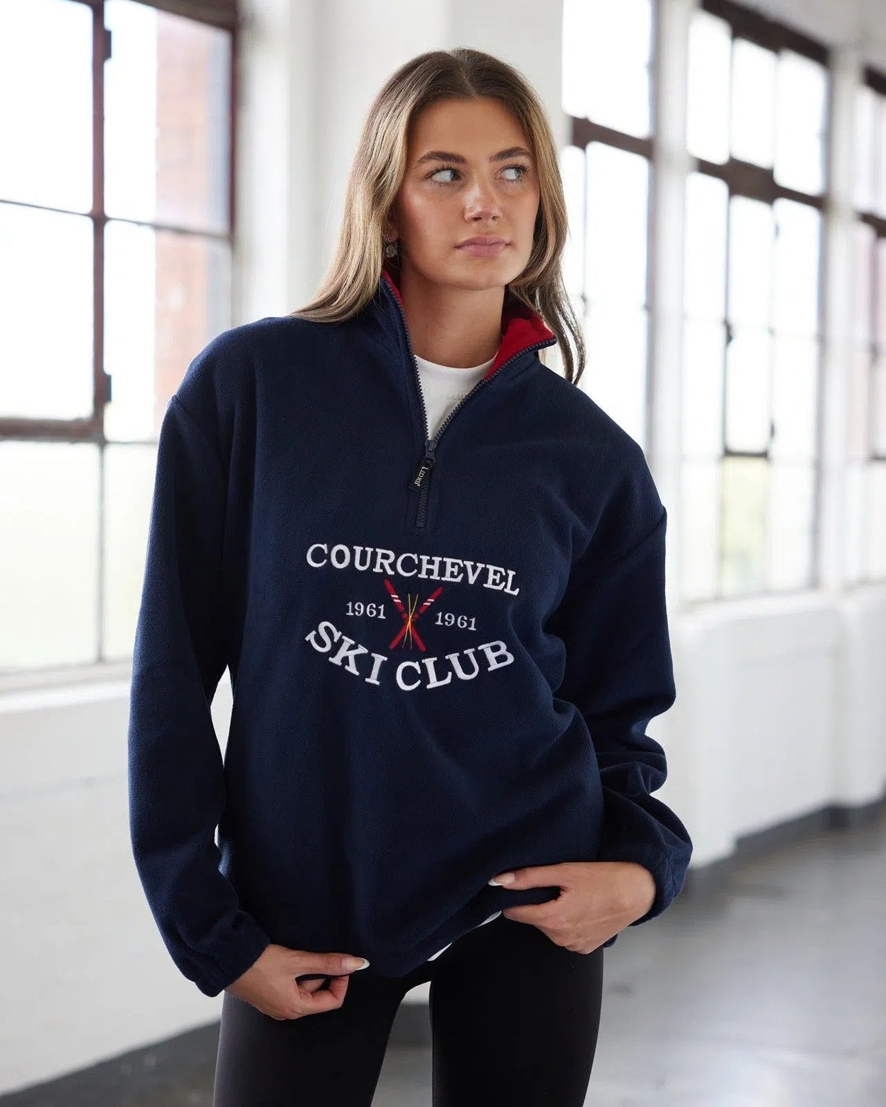 Courchevel Ski Club Fleece Navy Jacket