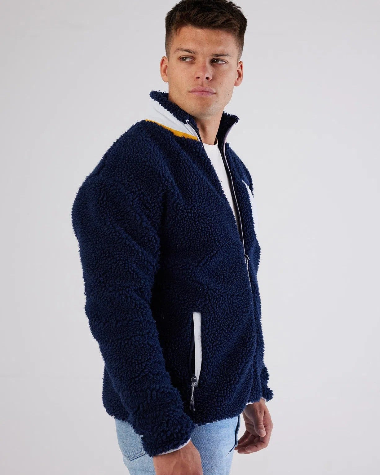 Sherpa Full Zip Fleece Dark Navy Jacket