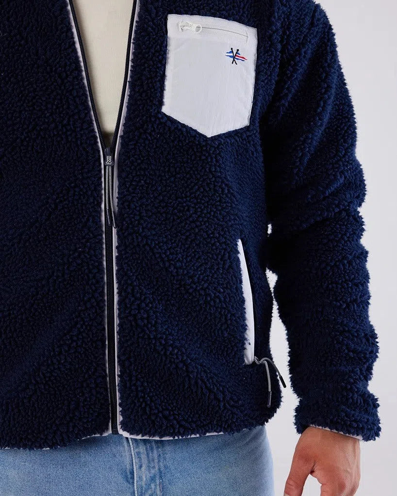 Sherpa Full Zip Fleece Dark Navy Jacket