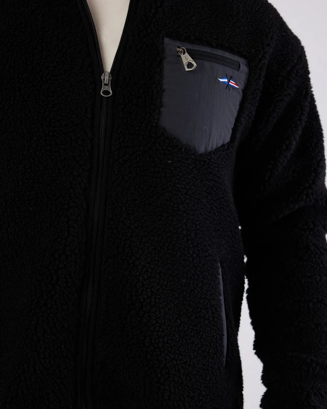 Sherpa Full Zip Fleece Black Jacket
