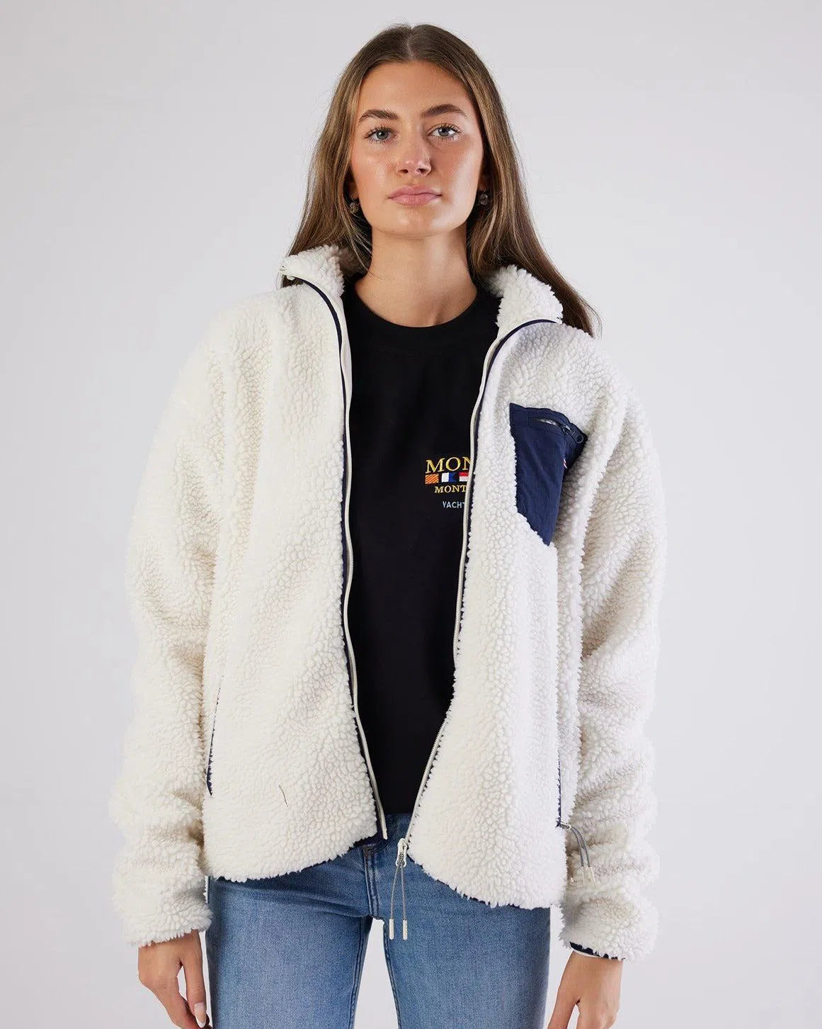 Sherpa Full Zip Fleece Fleece Cream