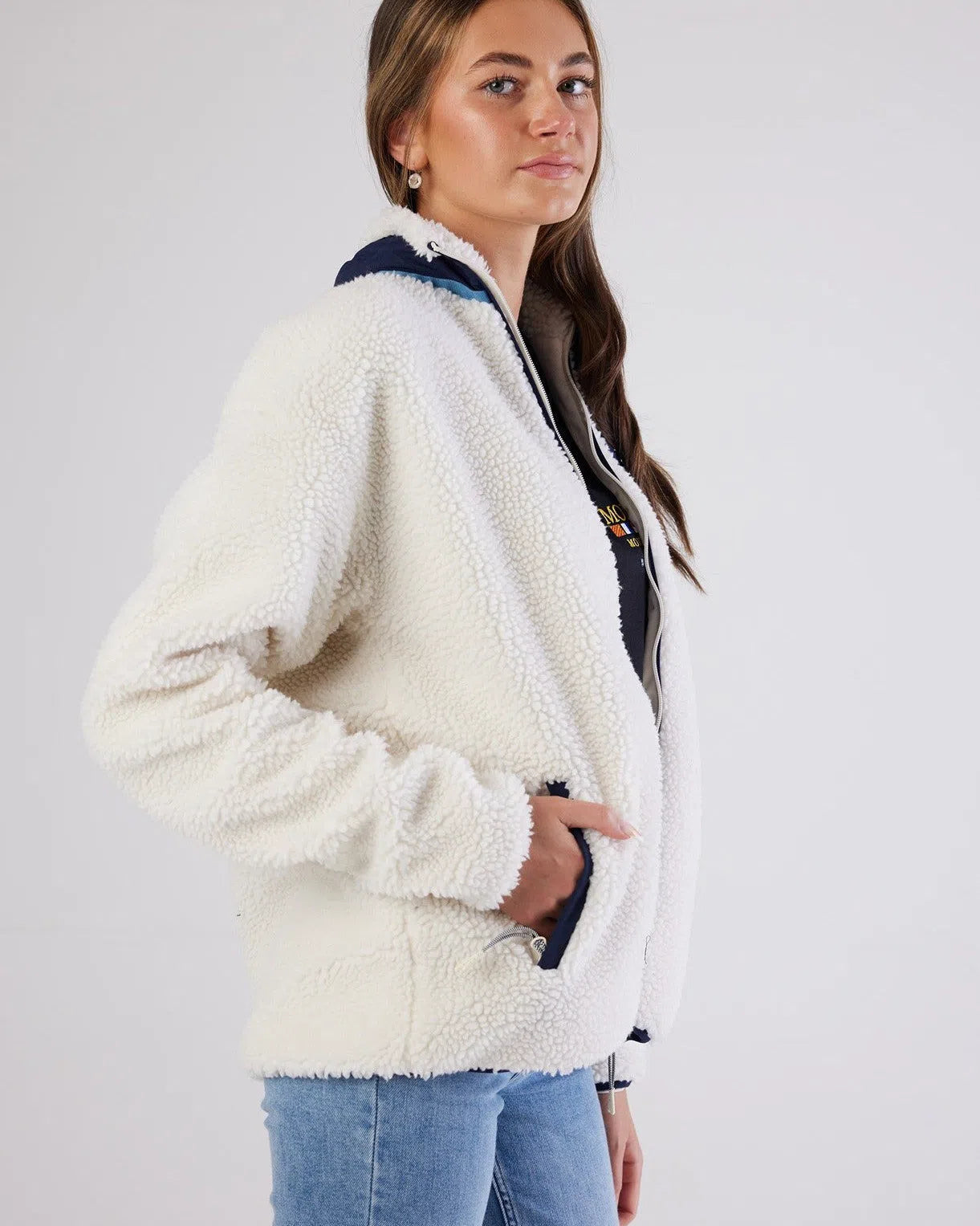 Sherpa Full Zip Fleece Fleece Cream