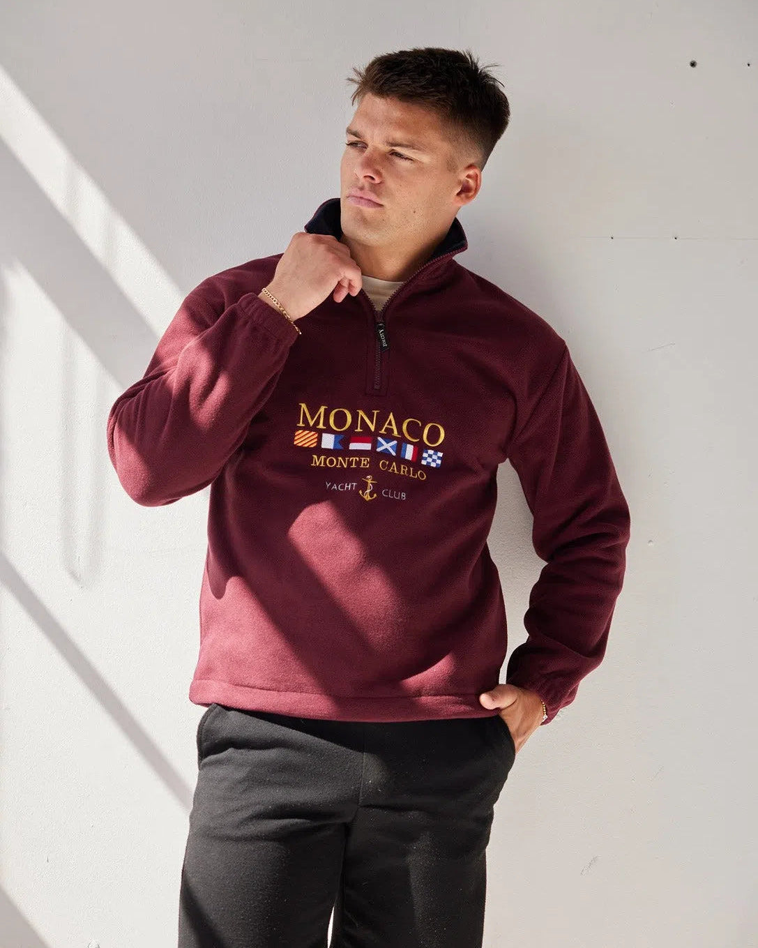 Monaco Vintage Fleece Burgundy Jacket