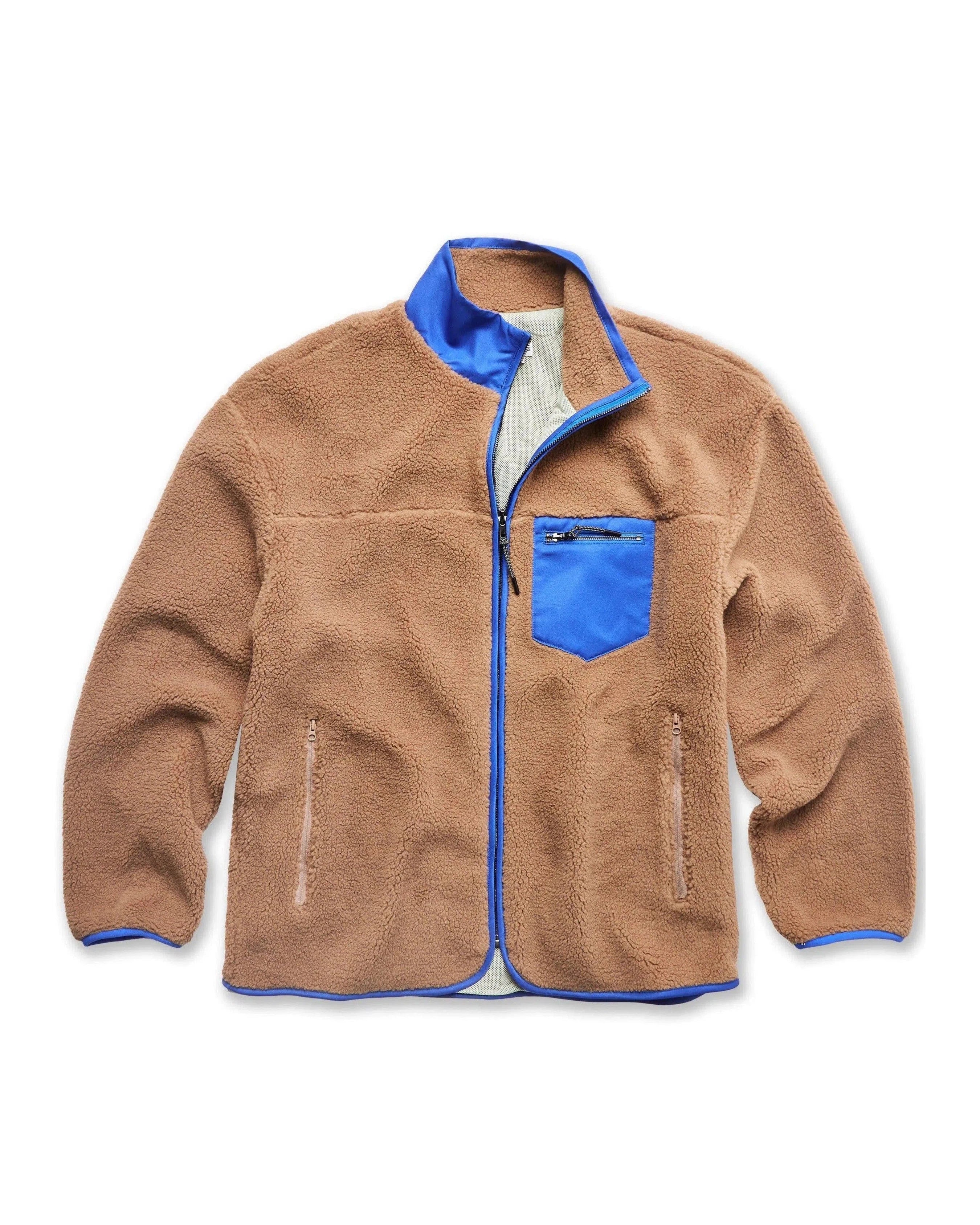 Sherpa Full Zip Fleece Beige Jacket
