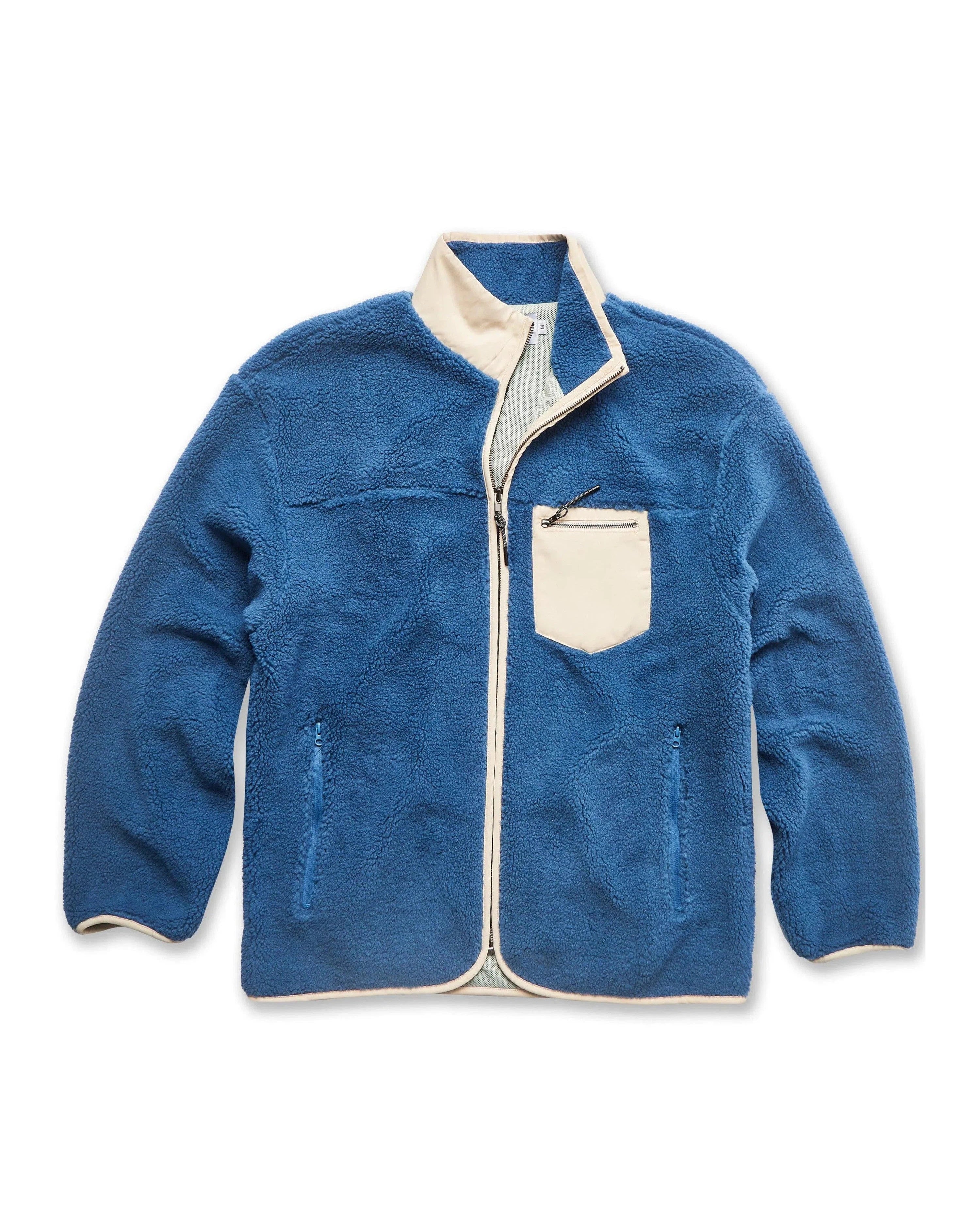 Sherpa Full Zip Fleece Navy Blue Jacket